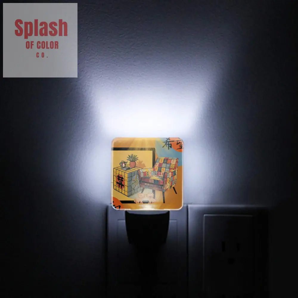 Mahjong Designed Asian Inspired LED Night Light Set of 2 - Splash of Color co.