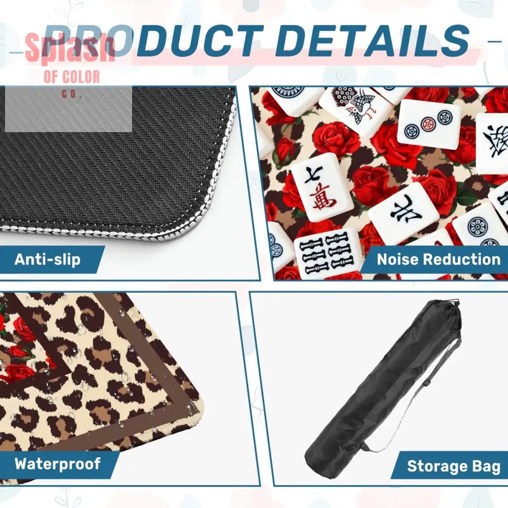 Leopard Print Wild Things, Mahjong Mat Roses And Animal Print - Splash of Color co.