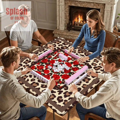Leopard Print Wild Things, Mahjong Mat Roses And Animal Print - Splash of Color co.
