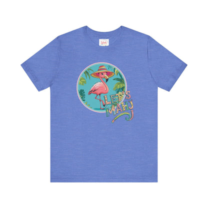 Let’s Mahj Tee Mahjong Game Night Tee Mahj Group Tee Mahj Mom Mahjong Gifts Tropical Flamingo Tee - Heather Columbia