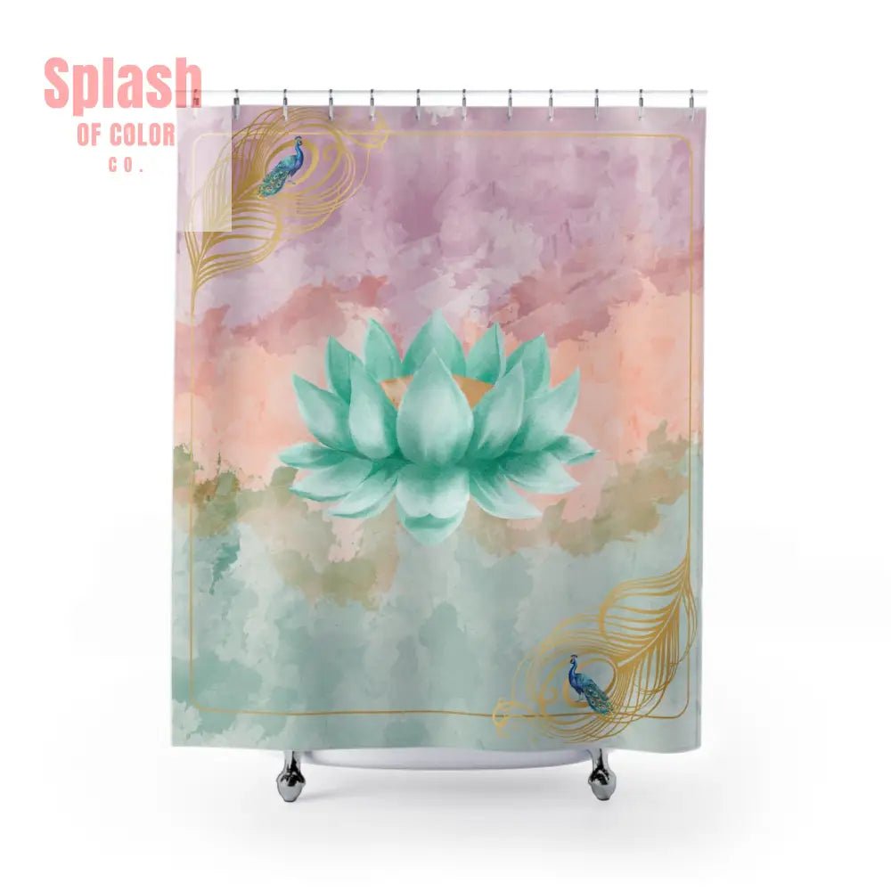 Lotus Bloom Shower Curtain Serene Bathroom Decor Eco Friendly Home Zen Oasis Floral Design Gift for Nature Lovers 71’’