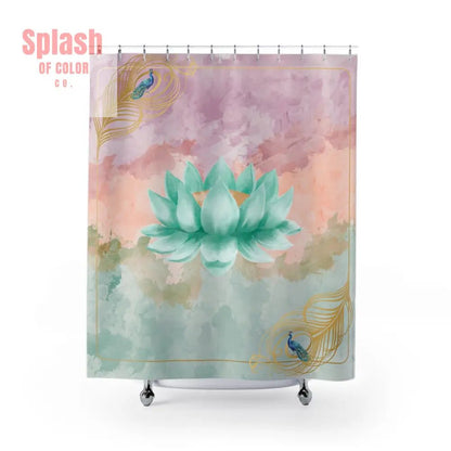 Lotus Bloom Shower Curtain Serene Bathroom Decor Eco Friendly Home Zen Oasis Floral Design Gift for Nature Lovers 71’’