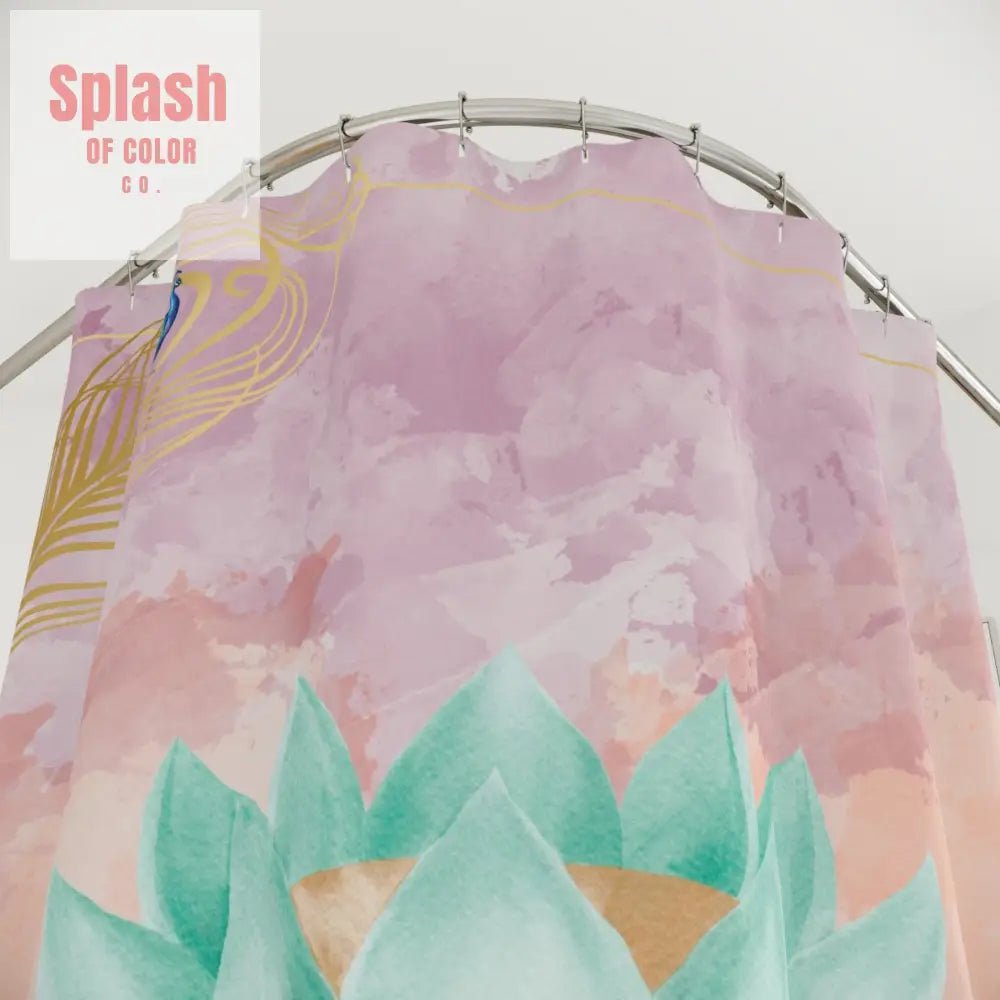 Lotus Bloom Shower Curtain Serene Bathroom Decor Eco Friendly Home Zen Oasis Floral Design Gift for Nature Lovers 71’’