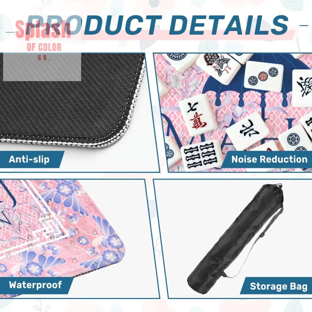 Mahj On, Pretty In Pink Pastels Parasol Umbrella, Mahjong Mat - Splash of Color co.