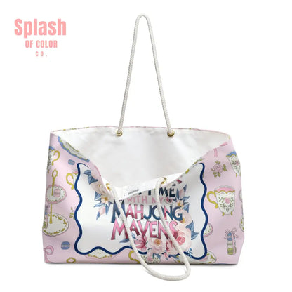 Mahjong Bag Mahj Love Tile Bag Pretty Tea Tile Tile Talk And Tea Time With My Mahjong Mavens - 24’’ × 13’’ - Bags