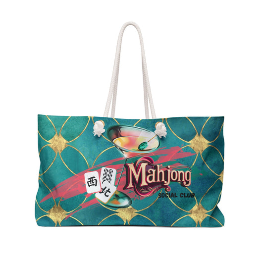 Mahjong Bag Social Club Mahj Player Travel Tote Beach Bag Vacation Essentials Stylish Gym Bag Gift for Players - 24’’ ×