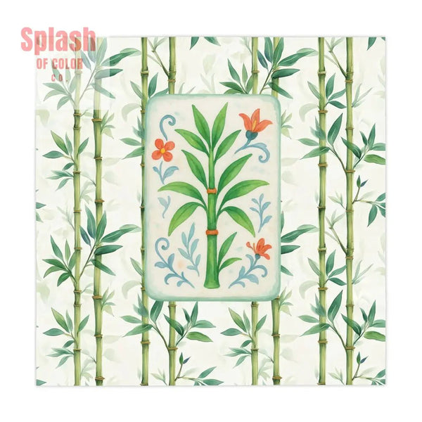 Mahjong Bamboo Game Night Tablecloth Green Bamboo MAHJ Chinese Tile Cover Mahjong Lover Gift - One size / White - Home