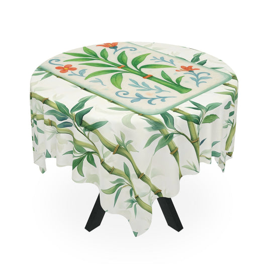 Mahjong Bamboo Game Night Tablecloth Green Bamboo MAHJ Chinese Tile Cover Mahjong Lover Gift - One size / White - Home