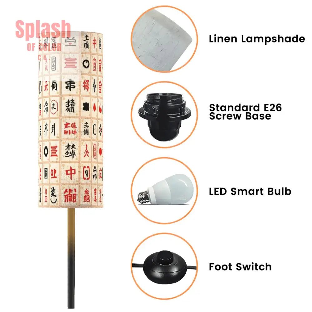 Mahjong Book Nook Whimsical Mahj Tile Designed Modern Floor Lamp - Splash of Color co.