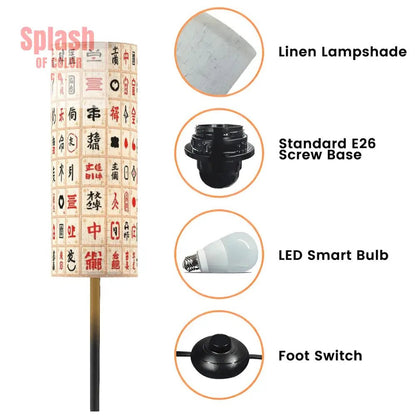 Mahjong Book Nook Whimsical Mahj Tile Designed Modern Floor Lamp - Splash of Color co.