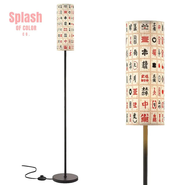 Mahjong Book Nook Whimsical Mahj Tile Designed Modern Floor Lamp - Splash of Color co.