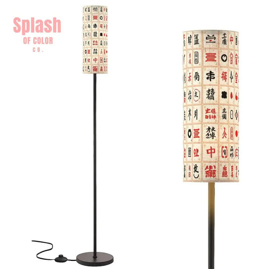 Mahjong Book Nook Whimsical Mahj Tile Designed Modern Floor Lamp - Splash of Color co.