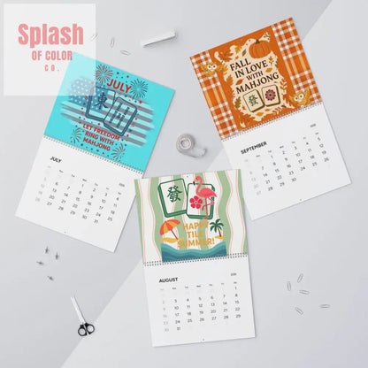 Mahjong Charming Wall Calendar (2026) for Mahjong Lovers | Seasonal Illustrations Filled With Whimsy, Fun And Daily Reminder - Splash of Color co.