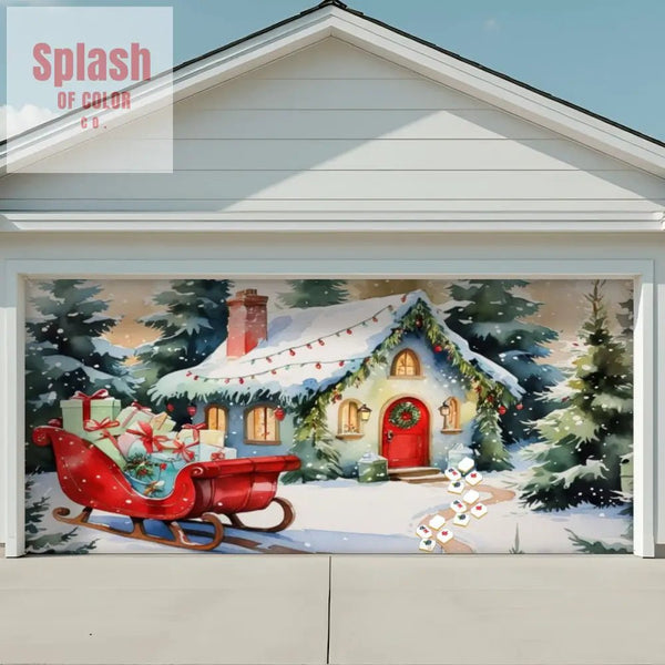 Mahjong Christmas Backdrop Banner Focal Wall Or Garage Door Banner Backdrop 158’’x70’’ Home Accessories