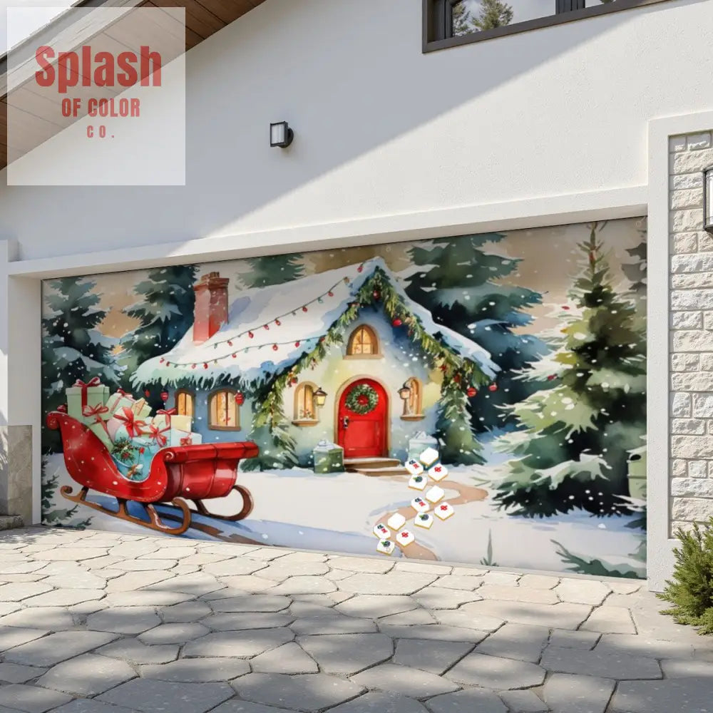 Mahjong Christmas Backdrop Banner Focal Wall Or Garage Door Banner Backdrop 158’’x70’’ Home Accessories