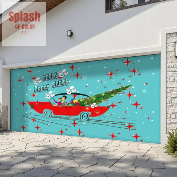 Mahjong Christmas Cute And Quirky Holiday Garage Door Banner Backdrop - 158’’x70’’ - Home Accessories