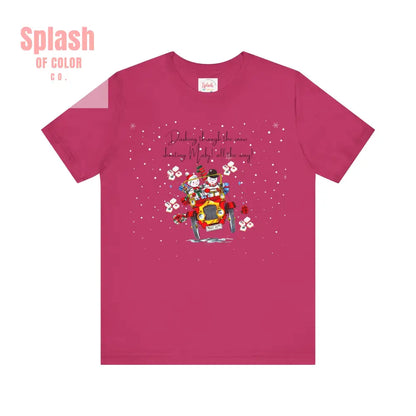 Mahjong Christmas Dashing Through The Snow Mahj All The Way Christmas Holiday Unisex Tee - Berry / S - T-Shirt