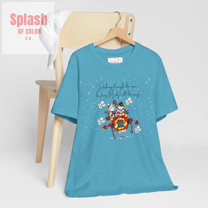 Mahjong Christmas Dashing Through The Snow Mahj All The Way Christmas Holiday Unisex Tee - T-Shirt