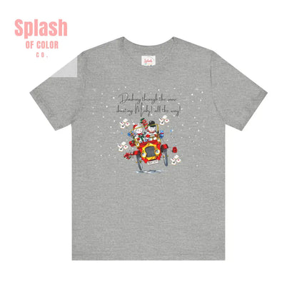 Mahjong Christmas Dashing Through The Snow Mahj All The Way Christmas Holiday Unisex Tee - Athletic Heather / S