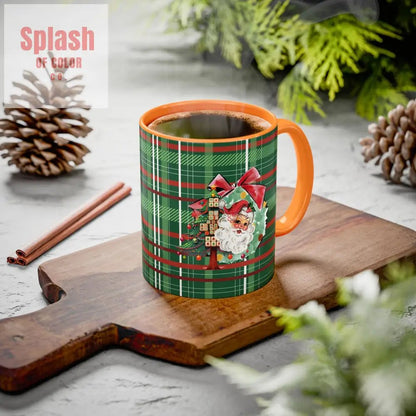 Mahjong Christmas Festive Mug Vintage Santa And Whimsical Mahj Tree - Splash of Color co.