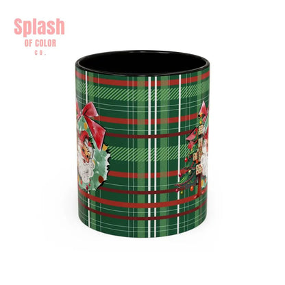 Mahjong Christmas Festive Mug Vintage Santa And Whimsical Mahj Tree - Splash of Color co.