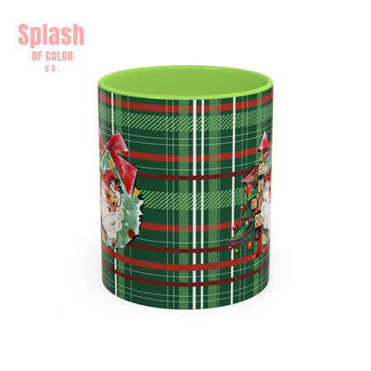 Mahjong Christmas Festive Mug Vintage Santa And Whimsical Mahj Tree - Splash of Color co.