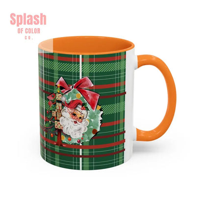 Mahjong Christmas Festive Mug Vintage Santa And Whimsical Mahj Tree - Splash of Color co.