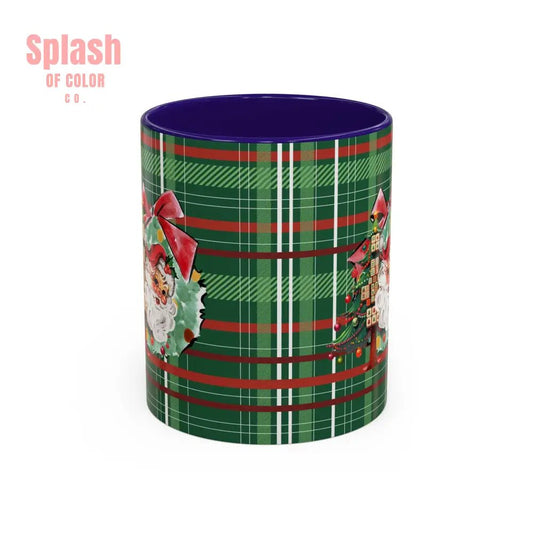 Mahjong Christmas Festive Mug Vintage Santa And Whimsical Mahj Tree - Splash of Color co.