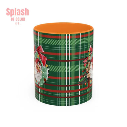 Mahjong Christmas Festive Mug Vintage Santa And Whimsical Mahj Tree - Splash of Color co.