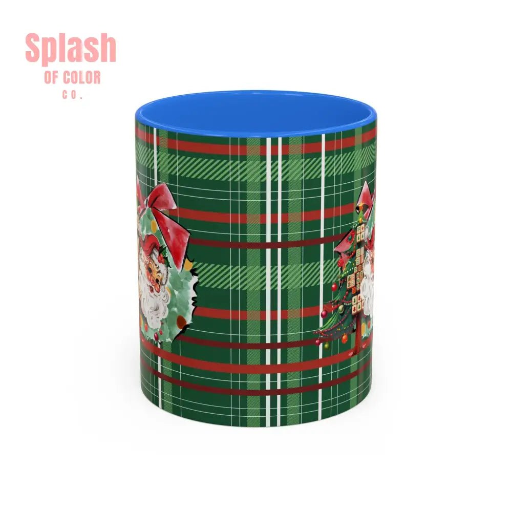 Mahjong Christmas Festive Mug Vintage Santa And Whimsical Mahj Tree - Splash of Color co.