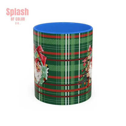 Mahjong Christmas Festive Mug Vintage Santa And Whimsical Mahj Tree - Splash of Color co.