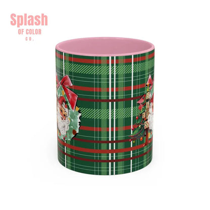 Mahjong Christmas Festive Mug Vintage Santa And Whimsical Mahj Tree - Splash of Color co.