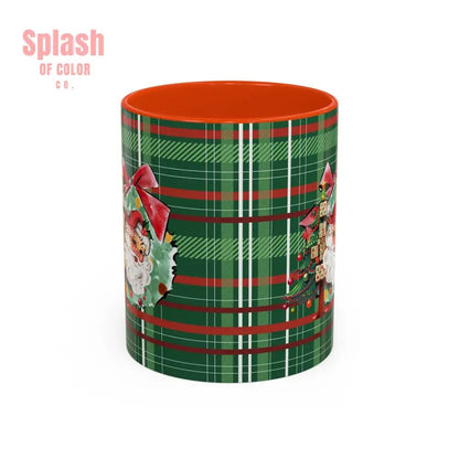 Mahjong Christmas Festive Mug Vintage Santa And Whimsical Mahj Tree - Splash of Color co.