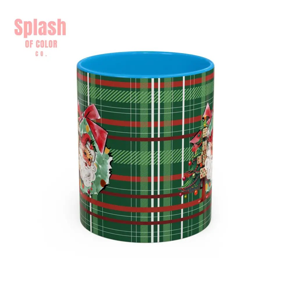 Mahjong Christmas Festive Mug Vintage Santa And Whimsical Mahj Tree - Splash of Color co.