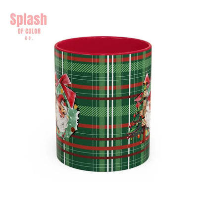 Mahjong Christmas Festive Mug Vintage Santa And Whimsical Mahj Tree - Splash of Color co.