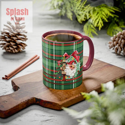 Mahjong Christmas Festive Mug Vintage Santa And Whimsical Mahj Tree - Splash of Color co.