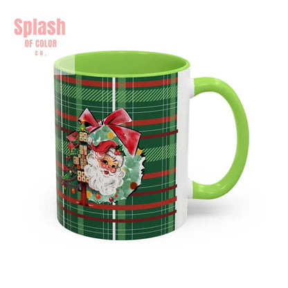 Mahjong Christmas Festive Mug Vintage Santa And Whimsical Mahj Tree - Splash of Color co.