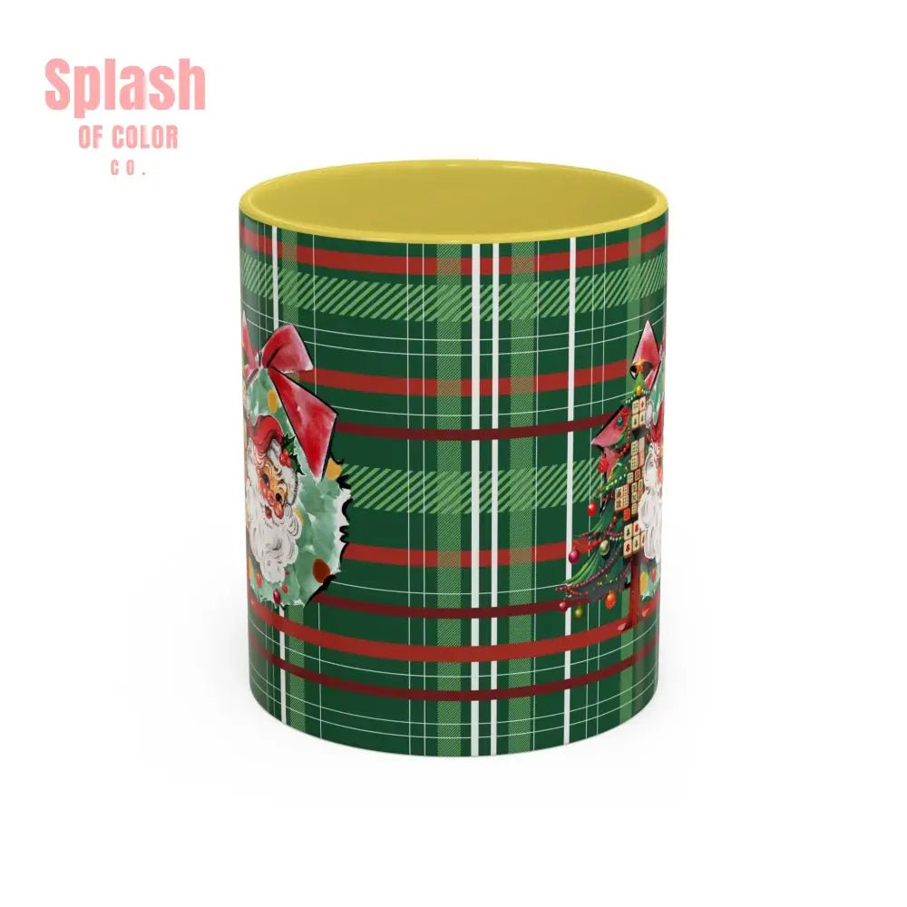 Mahjong Christmas Festive Mug Vintage Santa And Whimsical Mahj Tree - Splash of Color co.