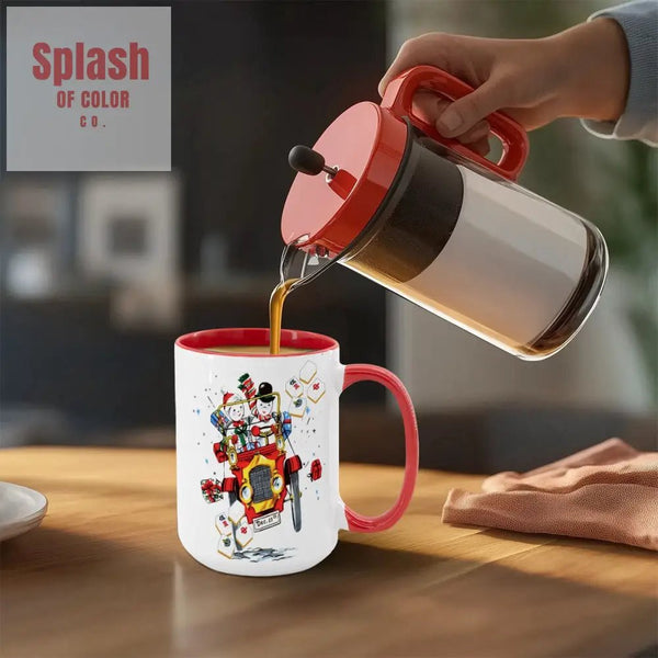 Mahjong Christmas Gift Funny Nostalgic Mahj Holiday Large Mug (15oz) - Drinkware