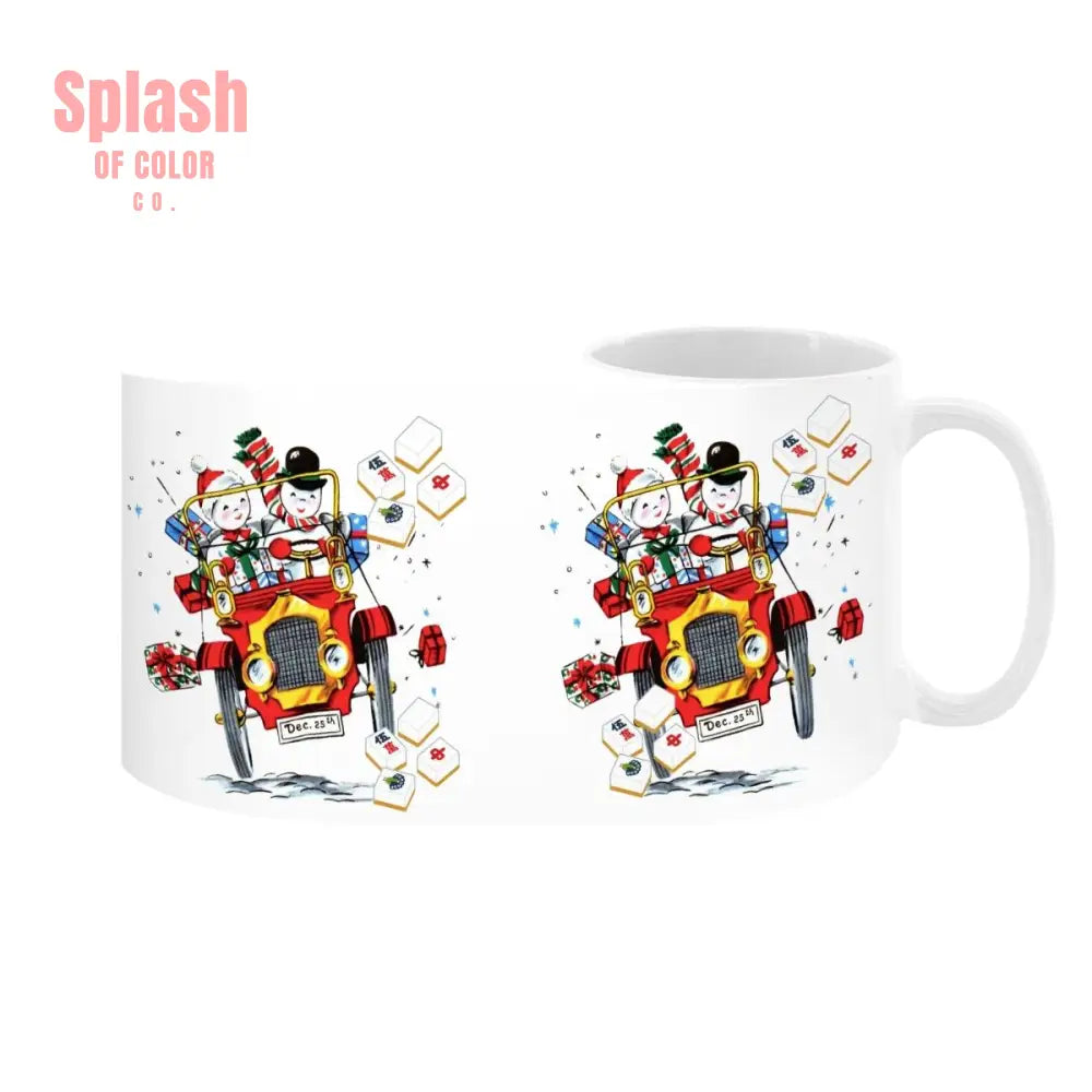 Mahjong Christmas Gift Funny Nostalgic Mahj Holiday Large Mug (15oz) - Drinkware