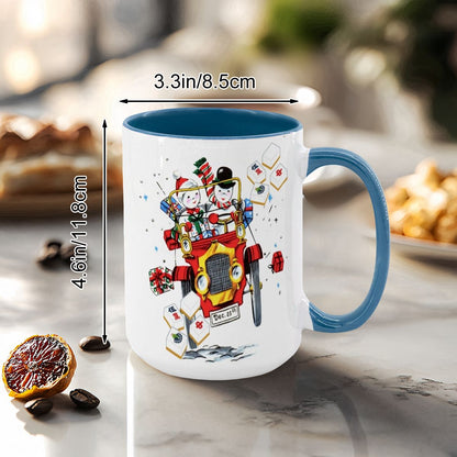 Mahjong Christmas Gift Funny Nostalgic Mahj Holiday Large Mug (15oz) - Drinkware