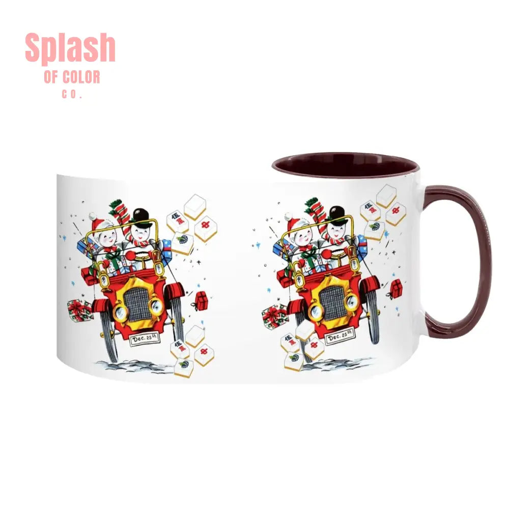 Mahjong Christmas Gift Funny Nostalgic Mahj Holiday Large Mug (15oz) - Drinkware