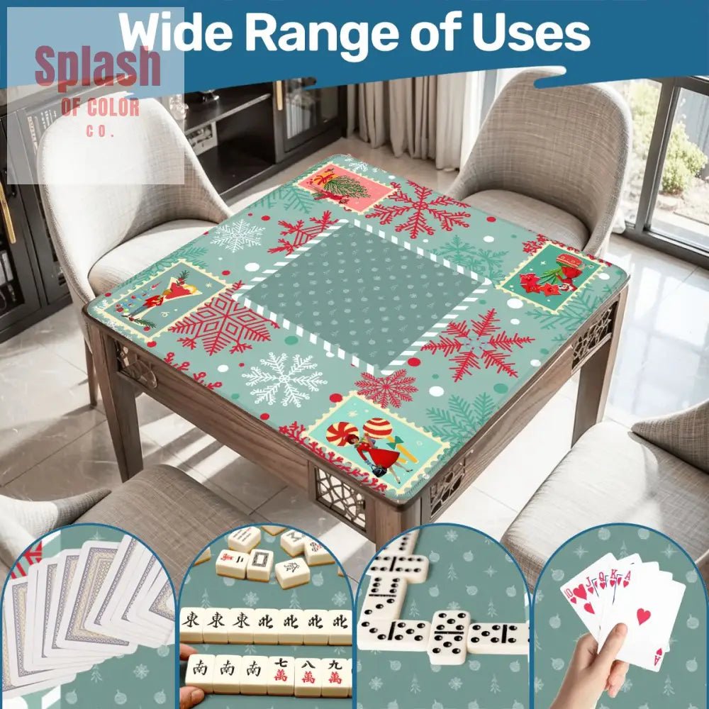 Mahjong Christmas Holiday Vintage Nostalgia Mahjong Mat - Splash of Color co.