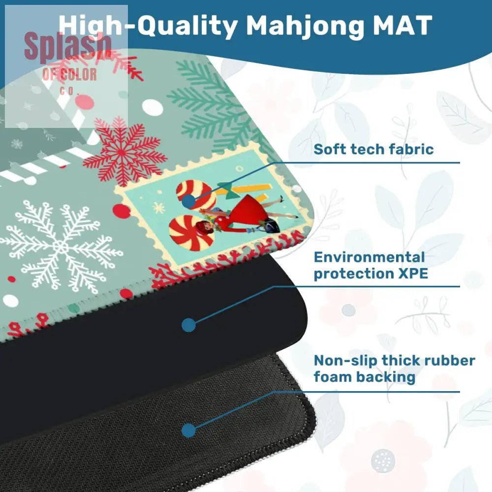 Mahjong Christmas Holiday Vintage Nostalgia Mahjong Mat - Splash of Color co.