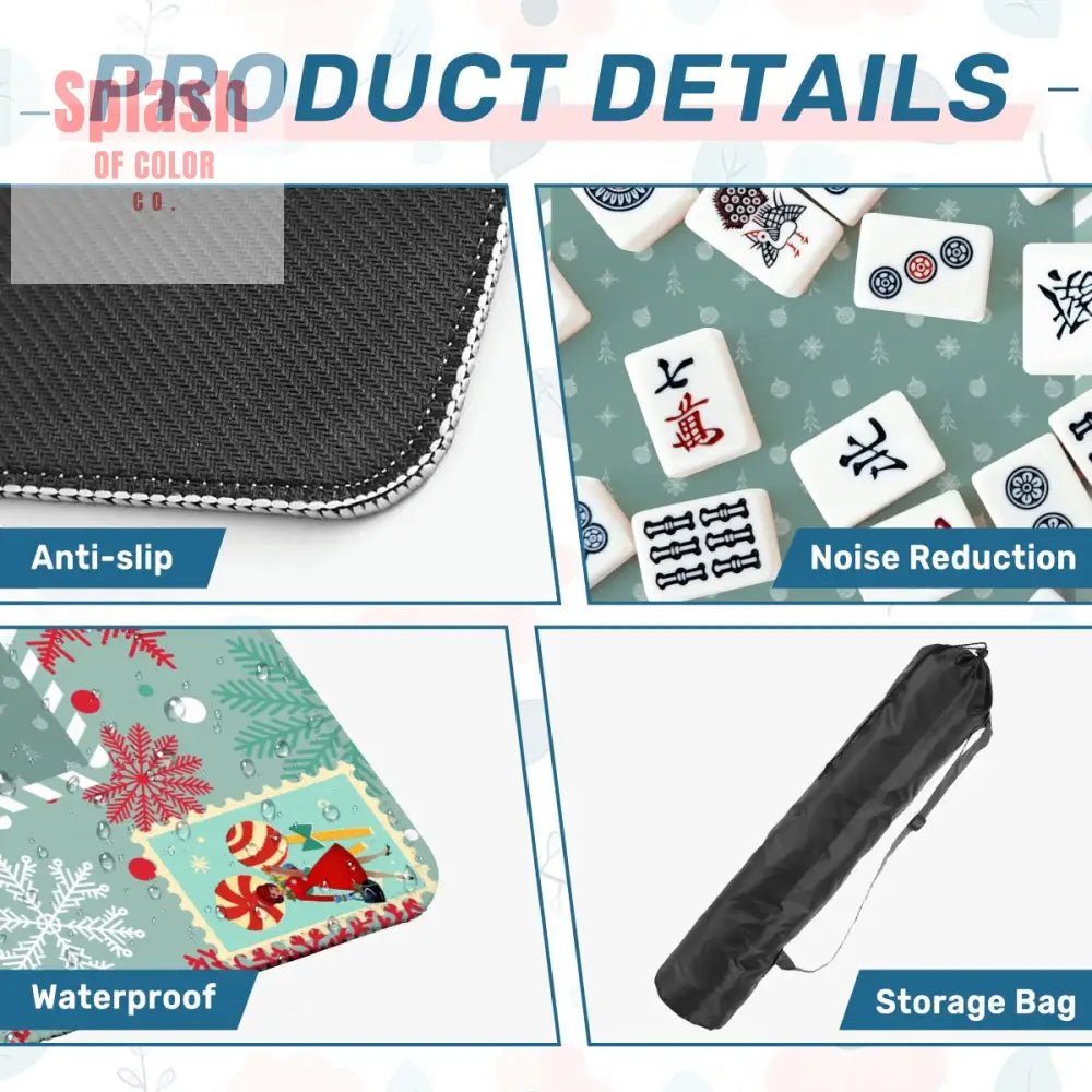 Mahjong Christmas Holiday Vintage Nostalgia Mahjong Mat - Splash of Color co.