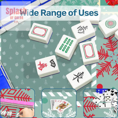 Mahjong Christmas Holiday Vintage Nostalgia Mahjong Mat - Splash of Color co.