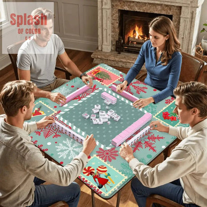 Mahjong Christmas Holiday Vintage Nostalgia Mahjong Mat - Splash of Color co.