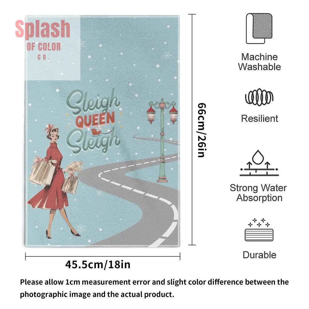 Mahjong Christmas Kitchen Bath Tea Towels Funny Sleigh Queen Vintage Nostalgia Mahj Gift