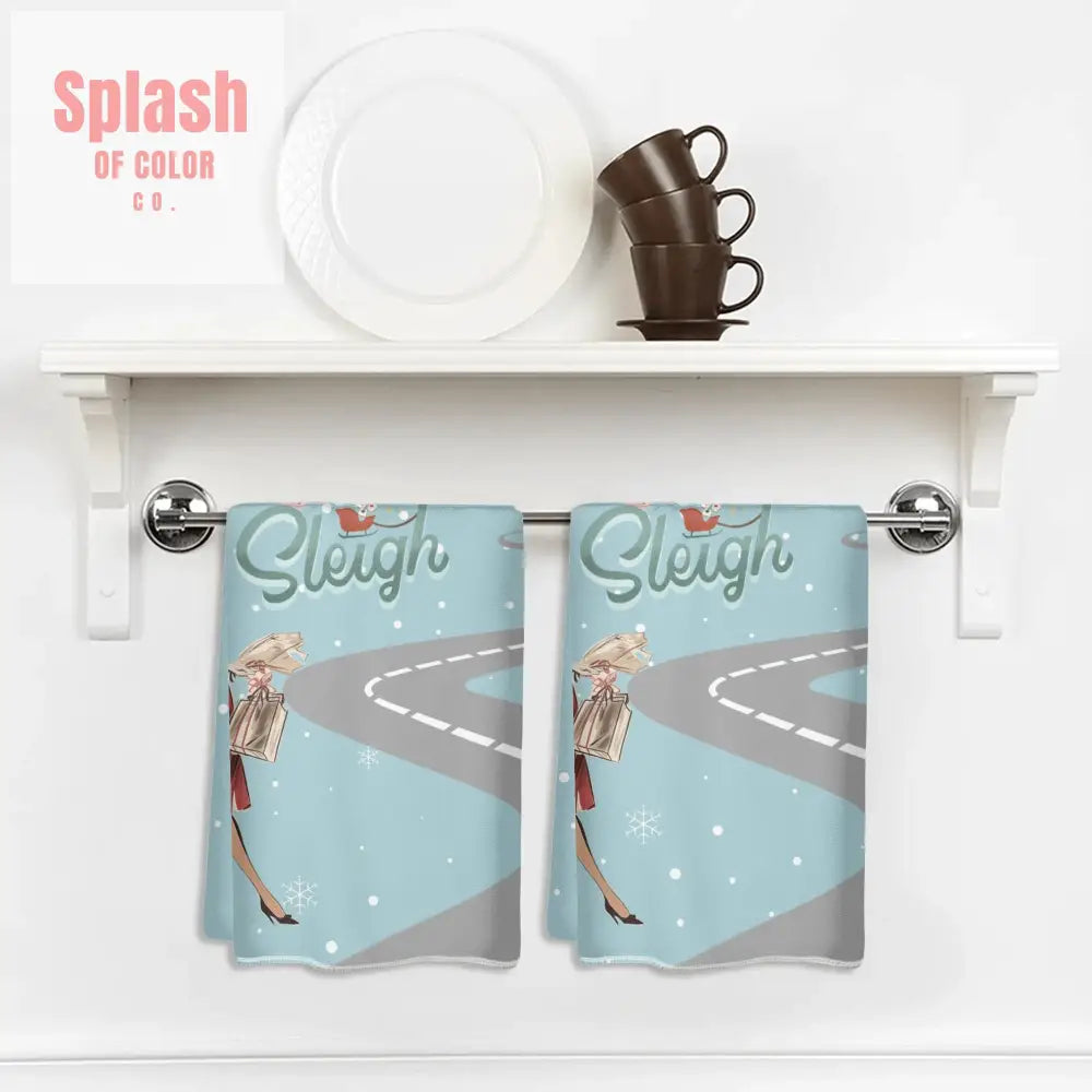 Mahjong Christmas Kitchen Bath Tea Towels Funny Sleigh Queen Vintage Nostalgia Mahj Gift