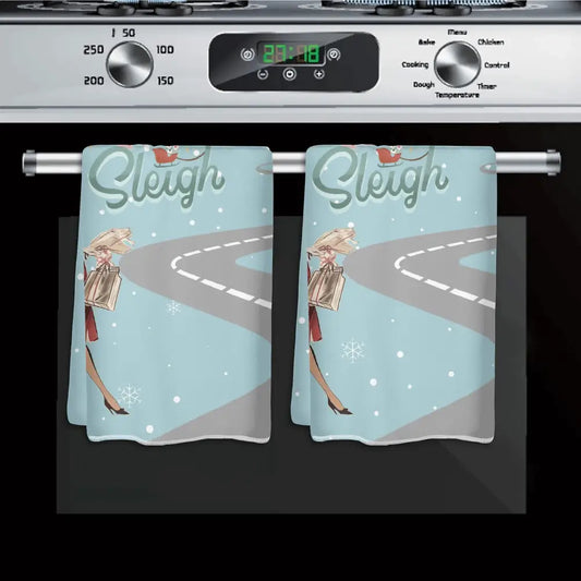 Mahjong Christmas Kitchen Bath Tea Towels Funny Sleigh Queen Vintage Nostalgia Mahj Gift